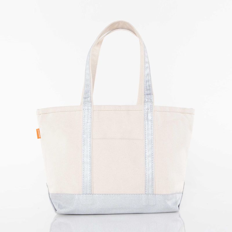 Metallic Medium Canvas Tote, 4 Color Options