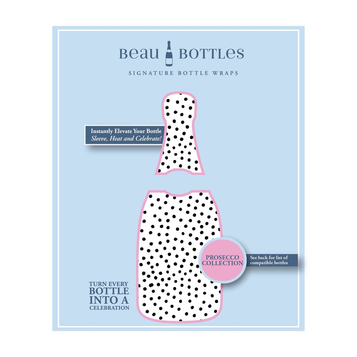 Beau Bottles Black and White Dots - Prosecco Collection