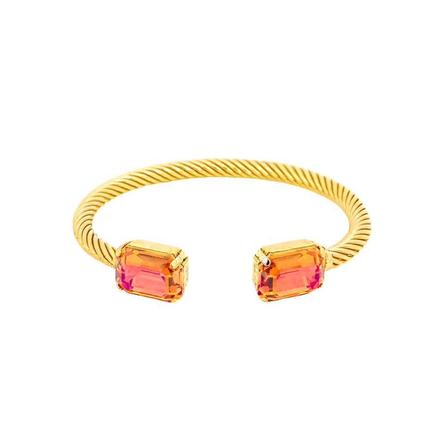 Charlotte Cuffs in Rectangle: Aqua Lemon