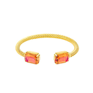 Charlotte Cuffs in Rectangle: Aqua Lemon