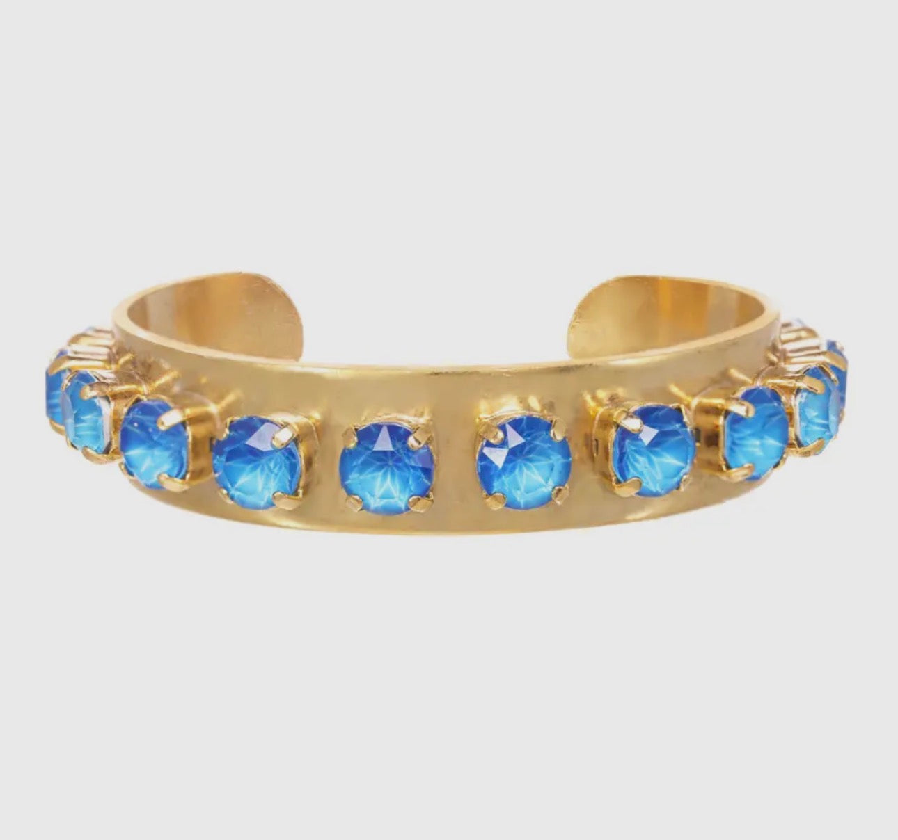 Nyon Antique Gold Cuff- Electric Blue