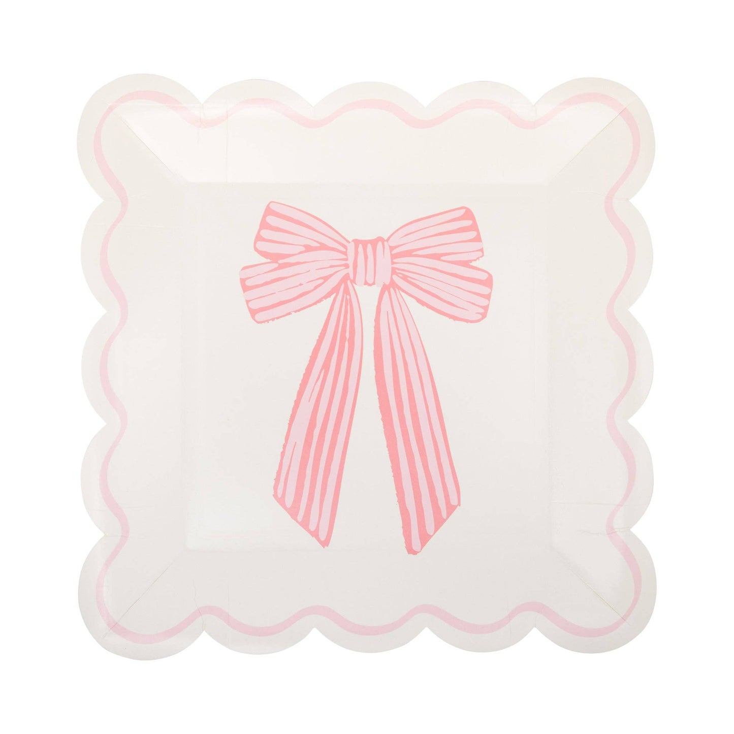 Large Pink Bows Plates 8ct