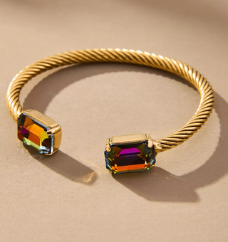 Charlotte Cuffs in Rectangle: Aqua Lemon