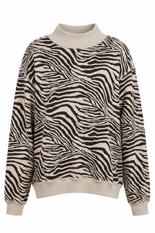 Sweater with zebra pattern on a white background