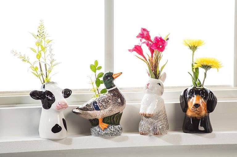 Daschund Wildlife Bud Vase-2"H: