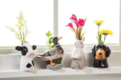 Daschund Wildlife Bud Vase-2"H: