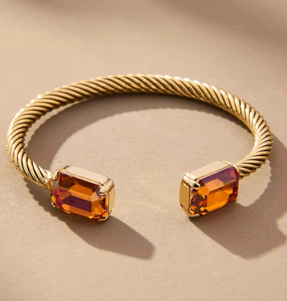 Charlotte Cuffs in Rectangle: Aqua Lemon