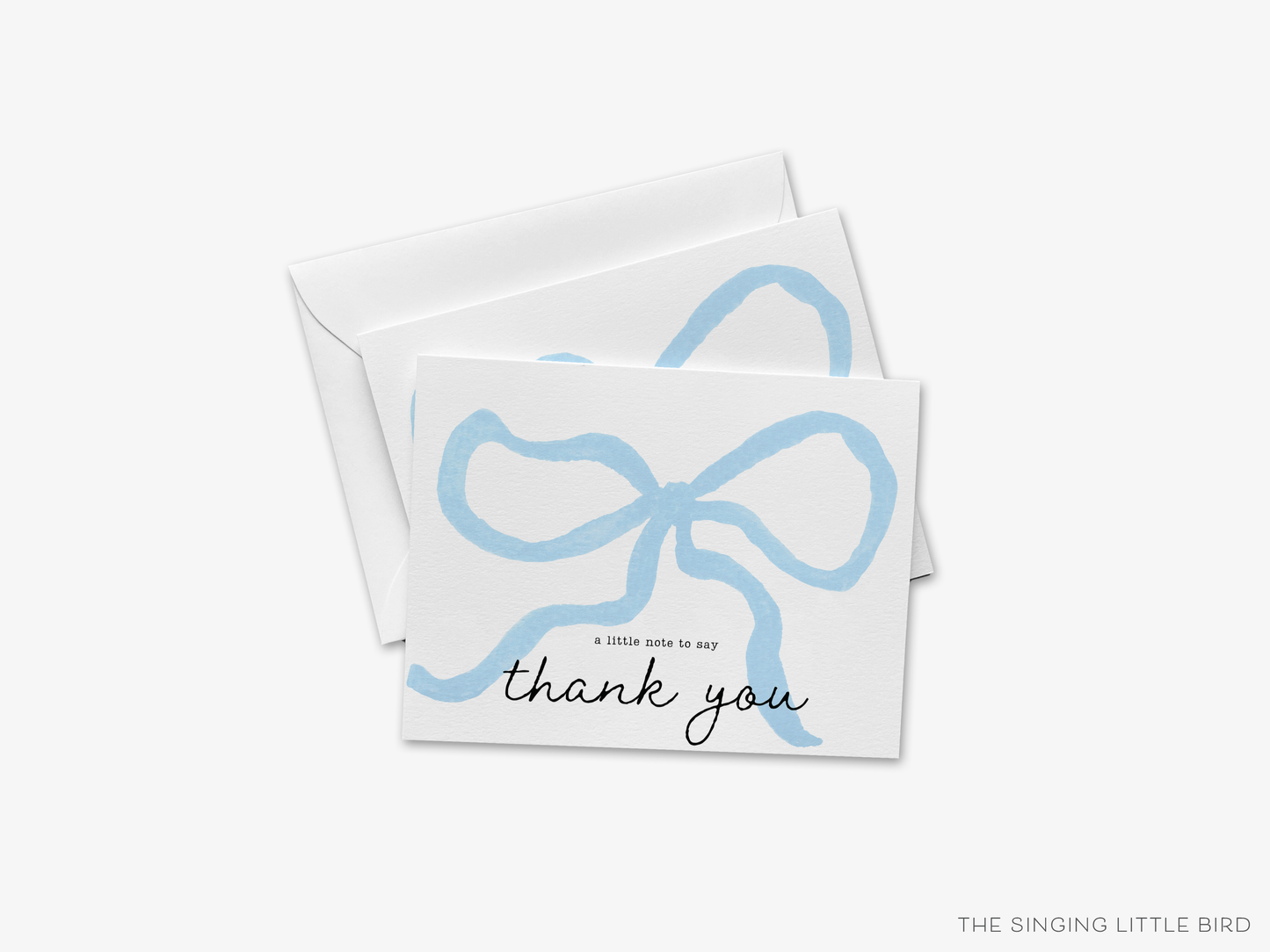 Blue Bow Thank You Card