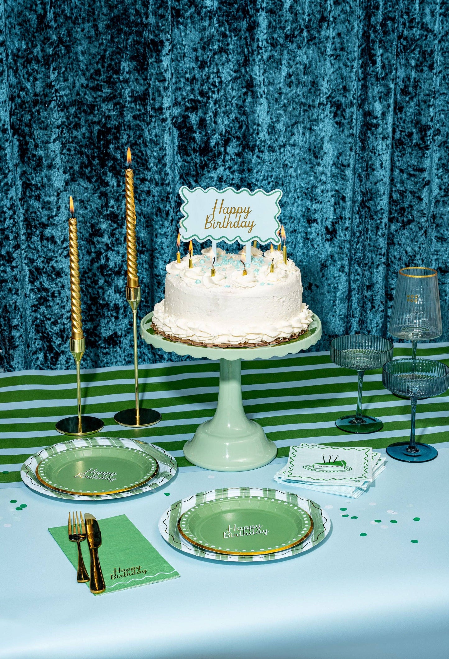 Blue Birthday Cocktail Napkins