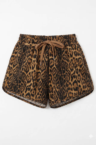 IP5425-2ACHEETAH | Cheetah-Pattern Drawstring Dolphin Shorts: Cheetah / S-M-L (2-2-2)