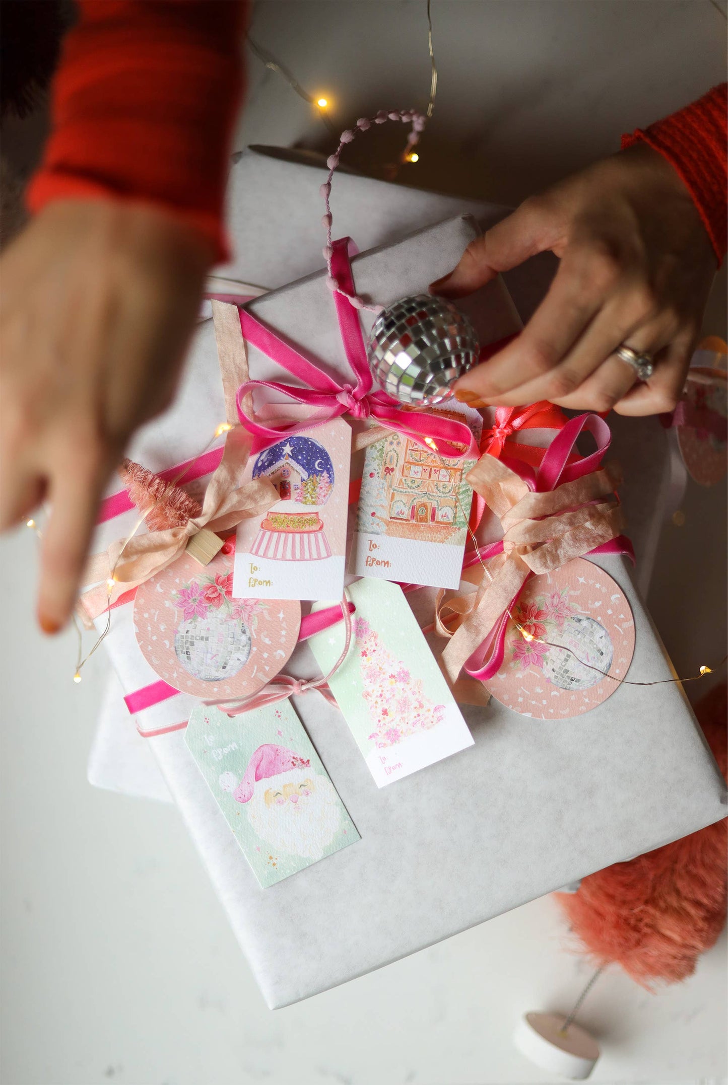 Gift tags on present