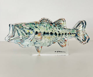 "Gone Fishin" Bass Acrylic Small Shlefie