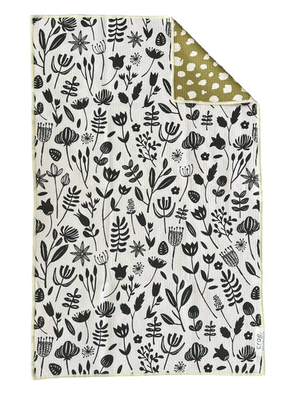 Vintage Highway: Reversible Hand Towel: Cream/Pea Green