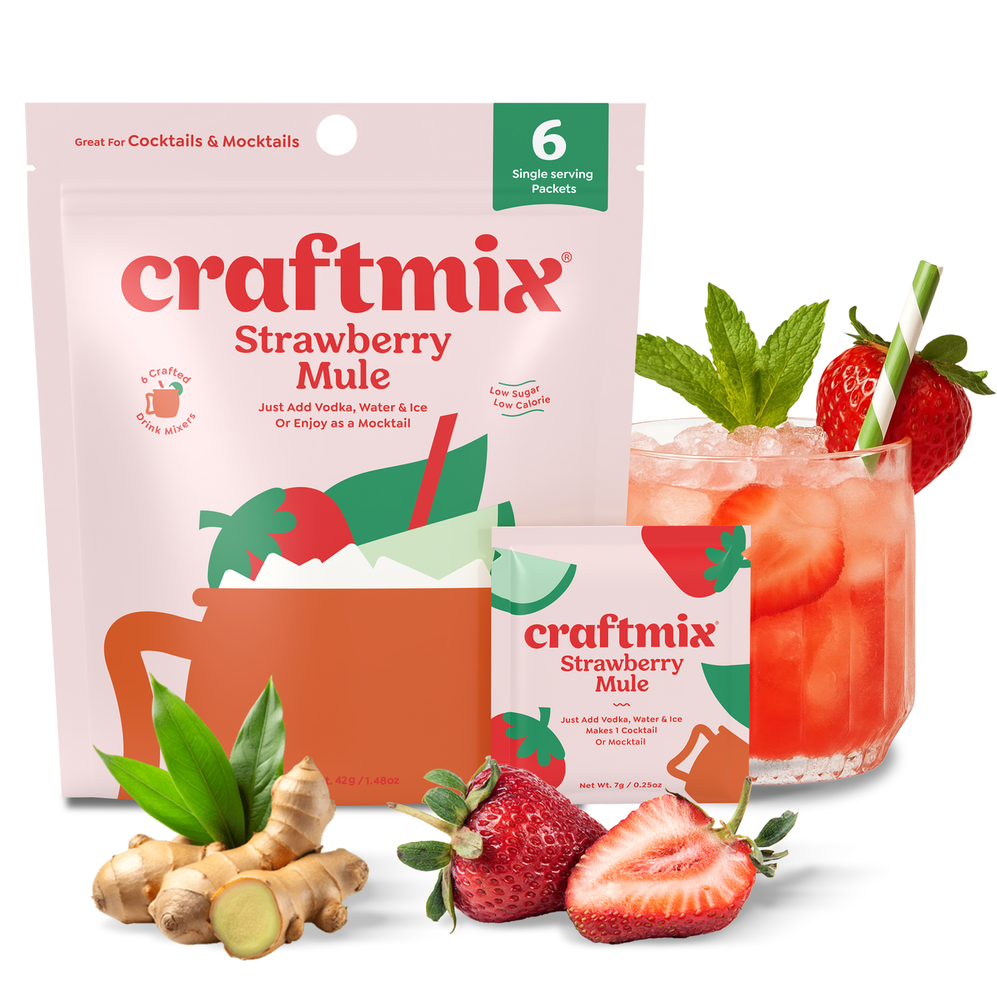 Strawberry Mule Cocktail Mixer - 6 Servings Multipack