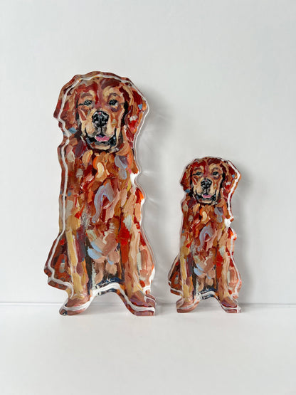 Red Golden Retriever Acrylic Small Shelfie