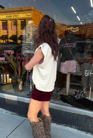 Wine About It Maroon Velvet Mini Shorts
