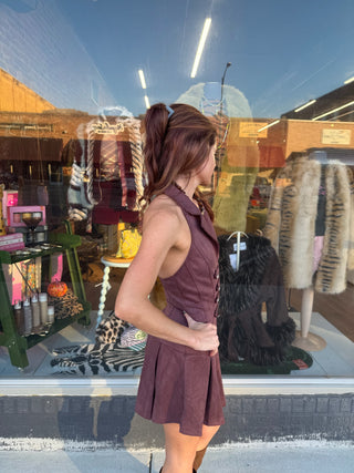 Major Mini Suede Mini Dress Burgundy