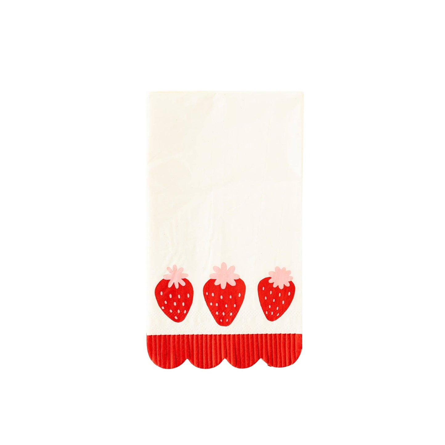 Berry Fringe Scallop Napkins 24ct