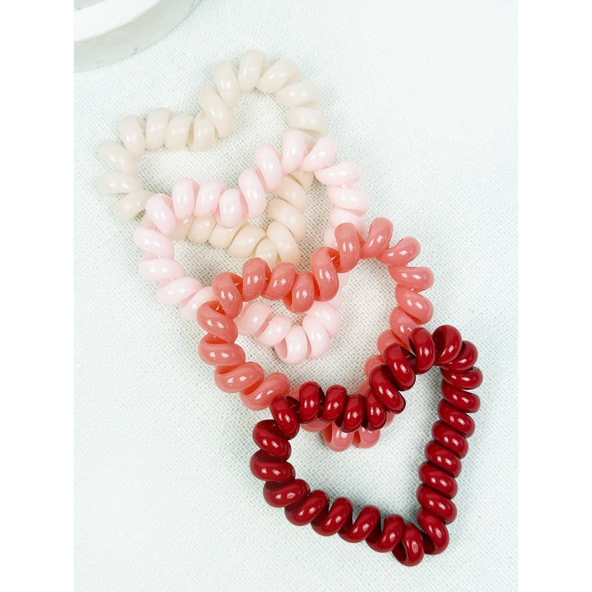 Heart Shape of Spiral Hair Tie Set/4