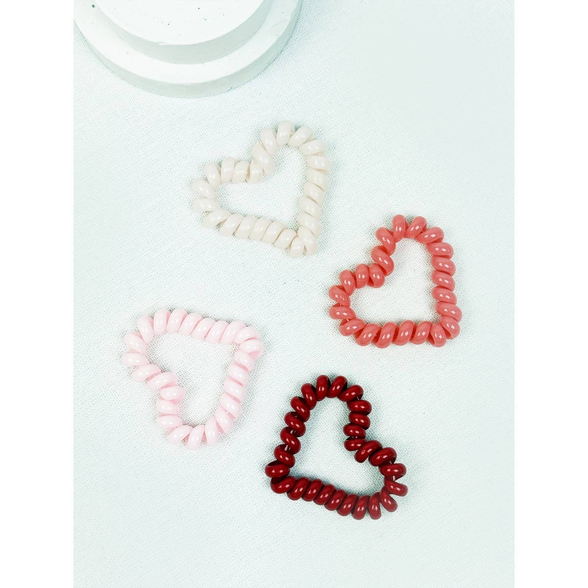 Heart Shape of Spiral Hair Tie Set/4
