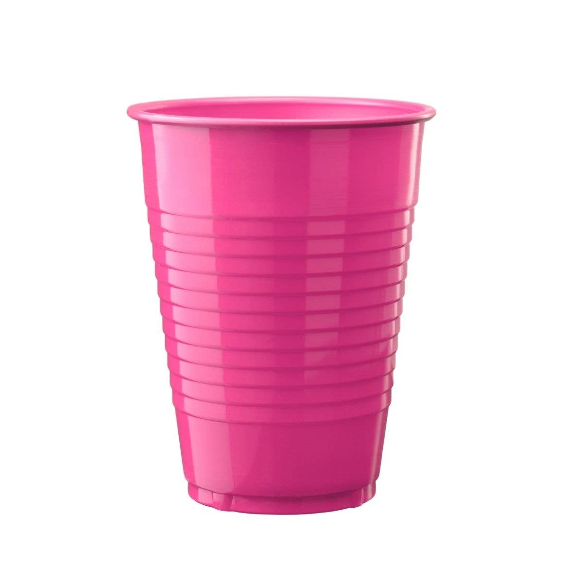 12 Oz. Hot Pink Plastic Cups - 50 Ct.