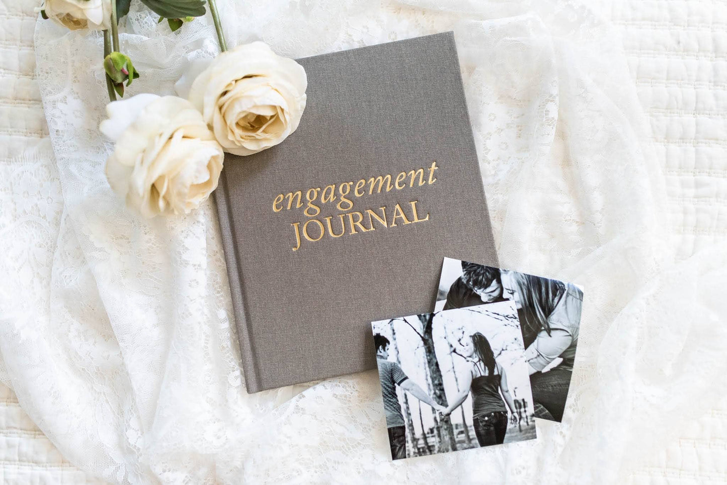 Engagement Journal | Gift for New Brides | Book for Couples: Ivory