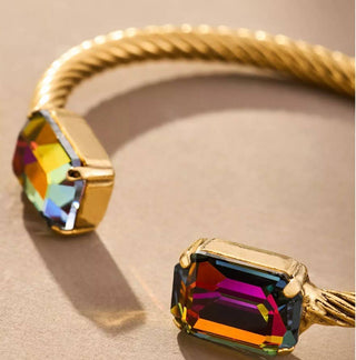 Charlotte Cuffs in Rectangle: Aqua Lemon