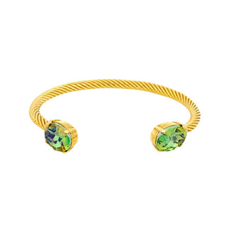 Charlotte Cuff in Oval: Peridot Lemon