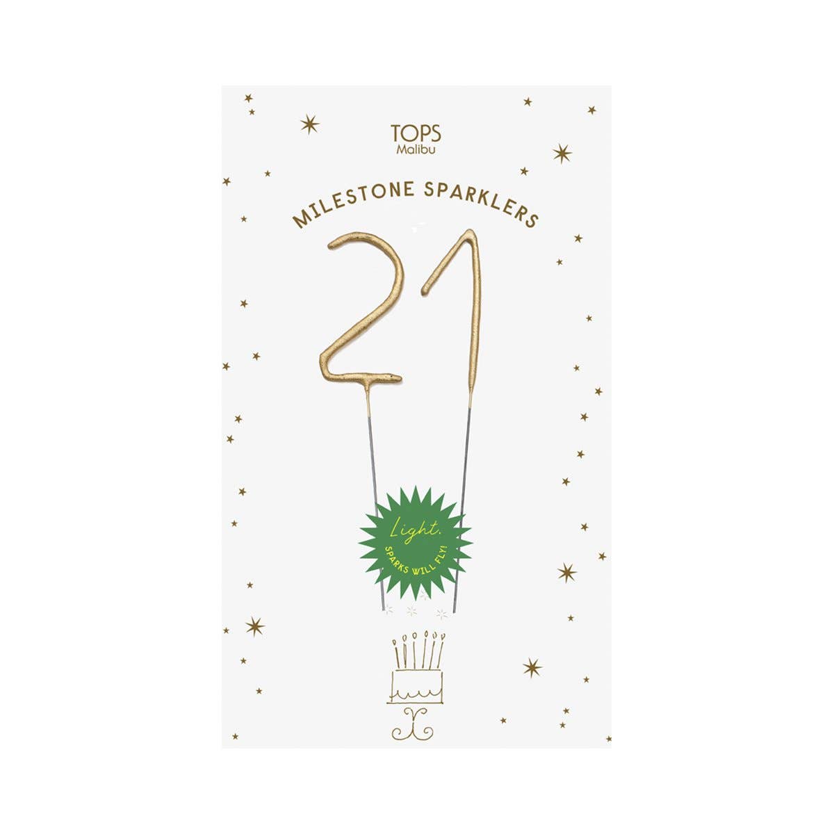 Mini Gold Milestone Number Sparkler Wands