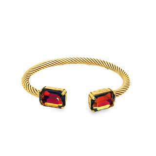 Charlotte Cuffs in Rectangle: Aqua Lemon