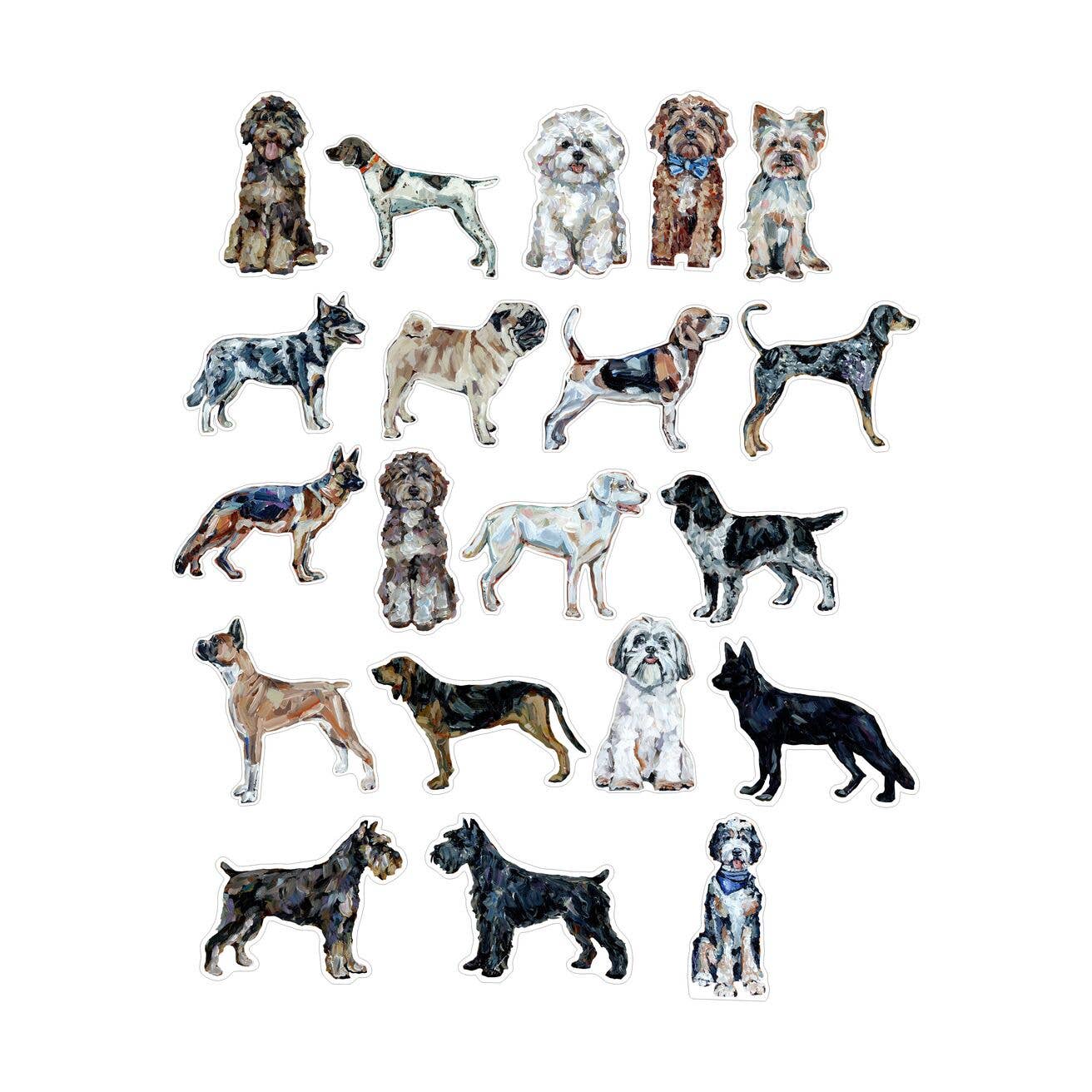 Different Dog Breeds: Acrylic Magnets