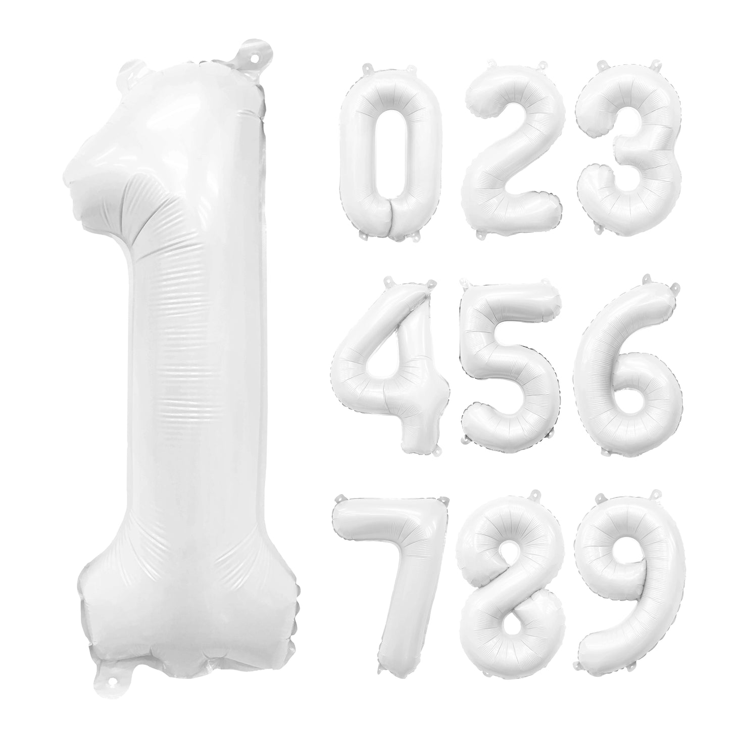 WHITE NUMBER BALLOON 32"