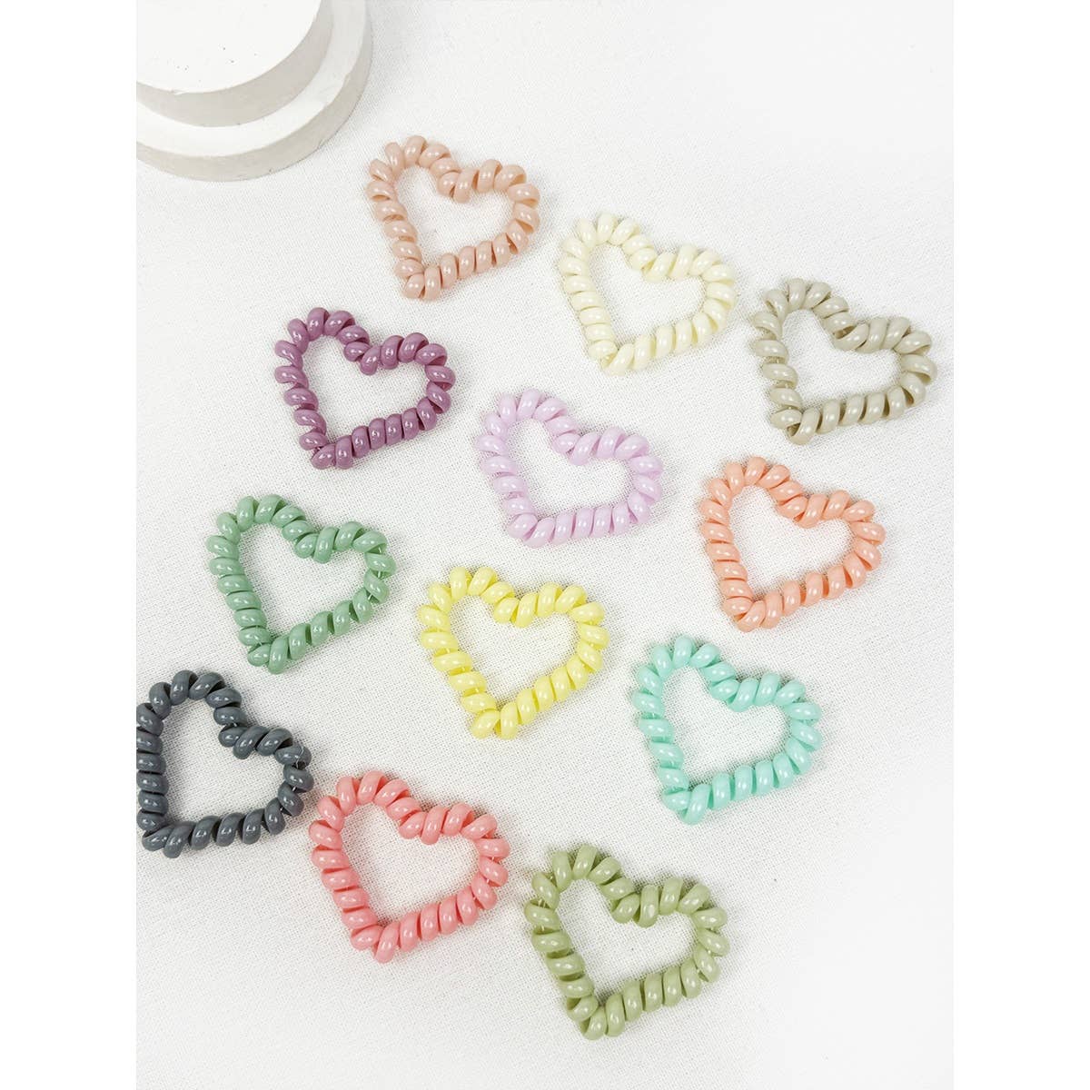 Heart Shape of Spiral Hair Tie Set/4