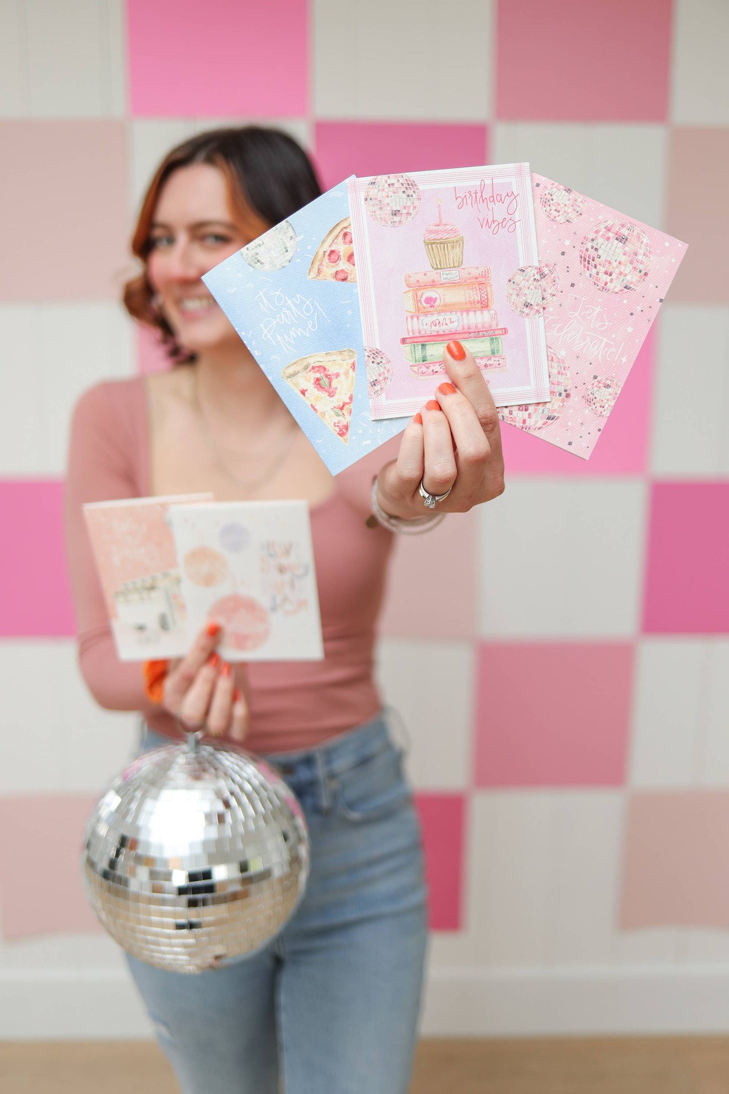 Let's Celebrate Pink Disco Card