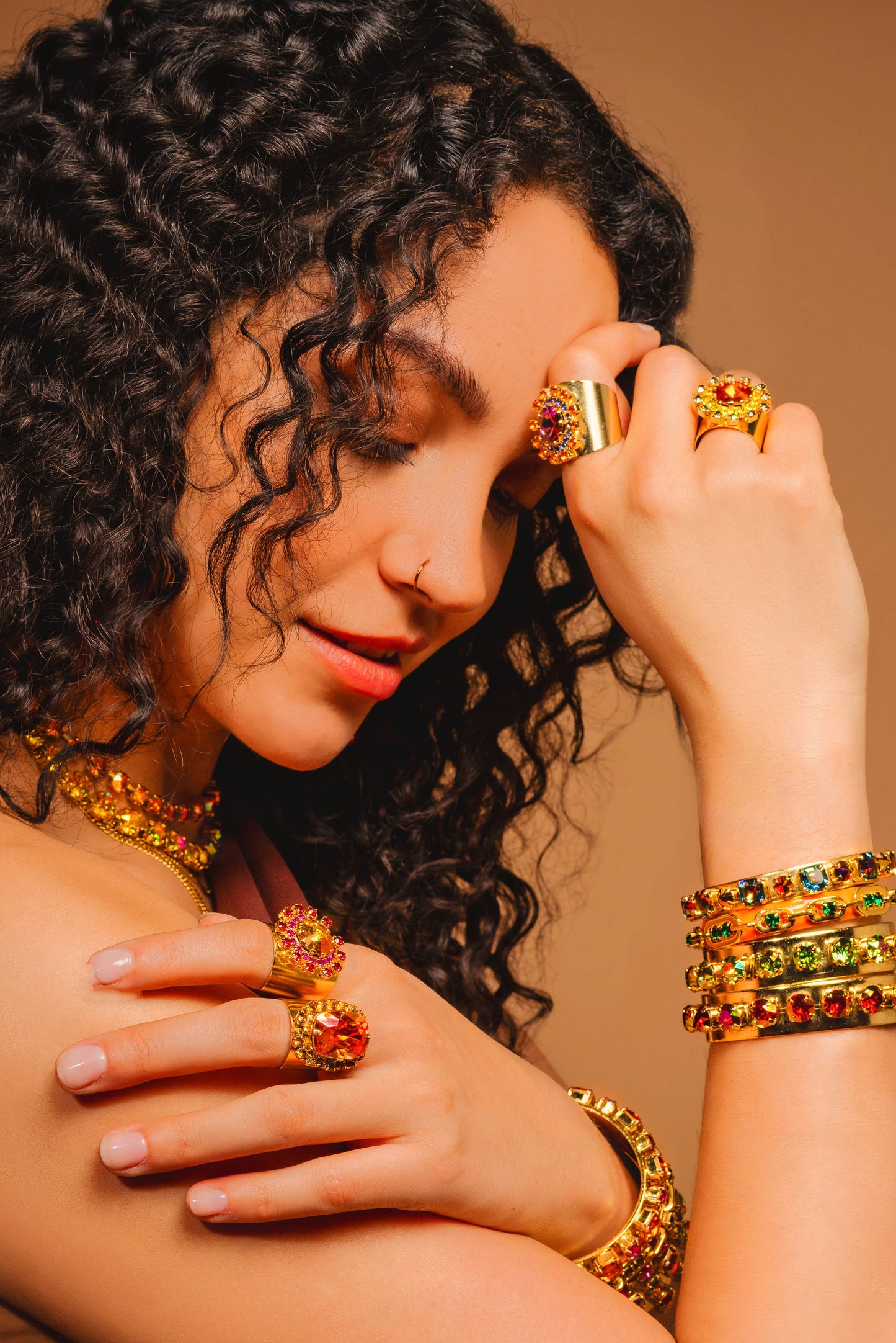 Hillary Cuff-Pink & Bright Yellow