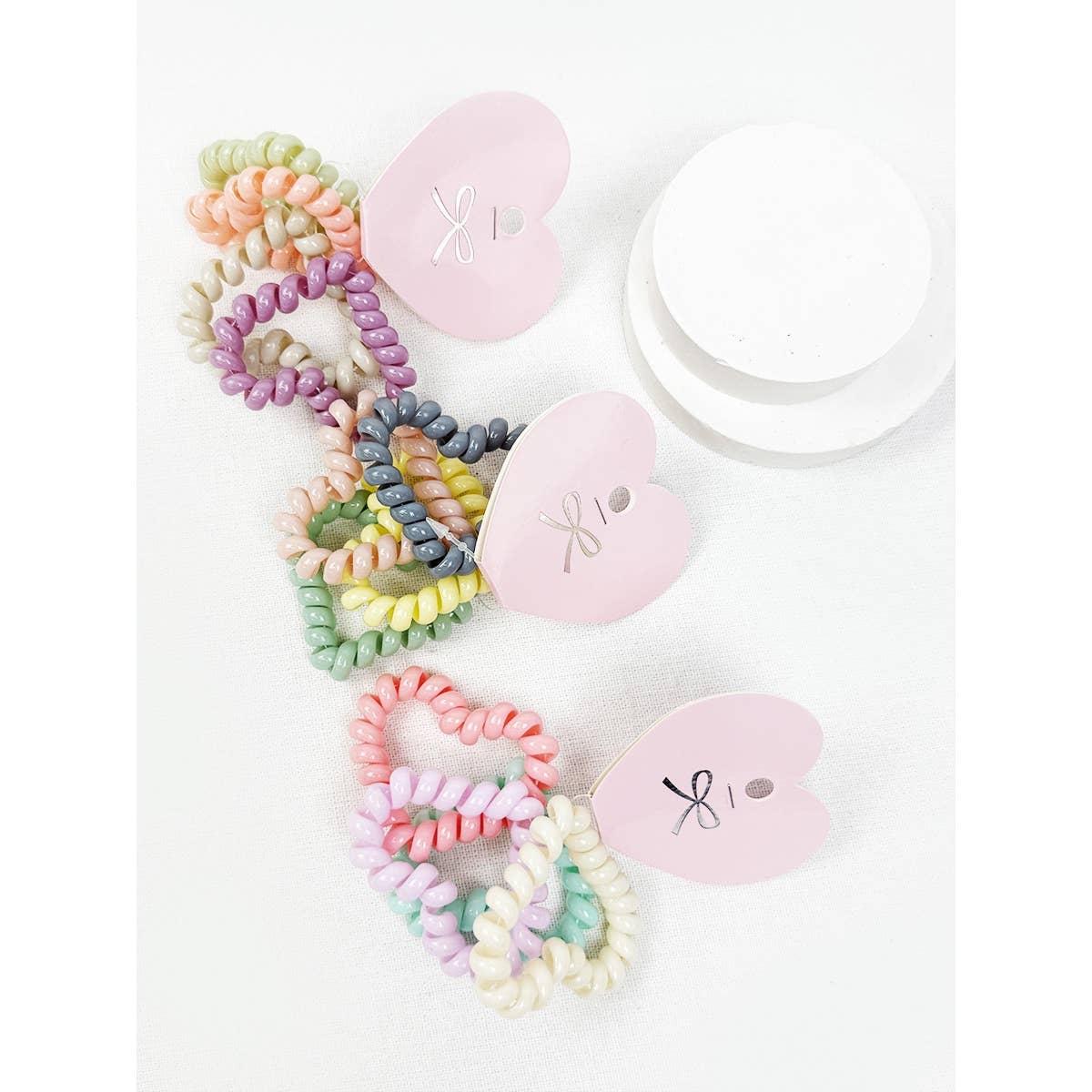 Heart Shape of Spiral Hair Tie Set/4