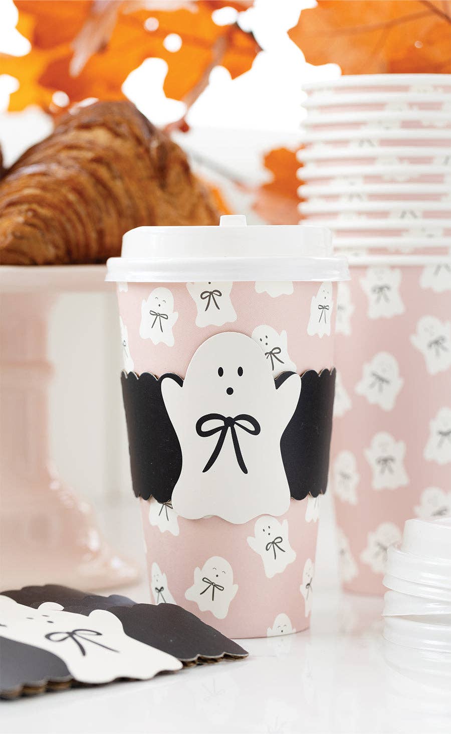 Bow Ghosts To Go Cups 16oz, 8ct