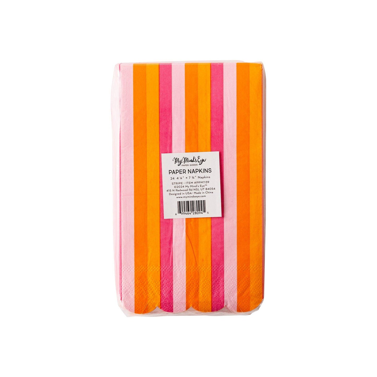 Pink & Orange Scallop Dinner Napkins