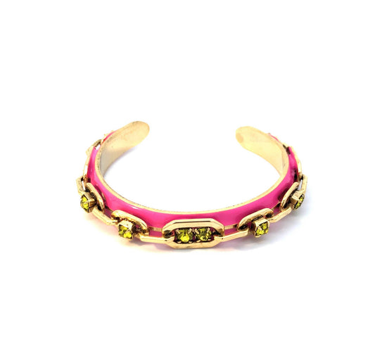 Hillary Cuff-Pink & Bright Yellow