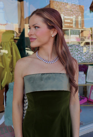 Olive Hour Velvet Strapless Dress