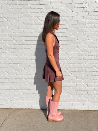 Major Mini Suede Mini Dress Burgundy