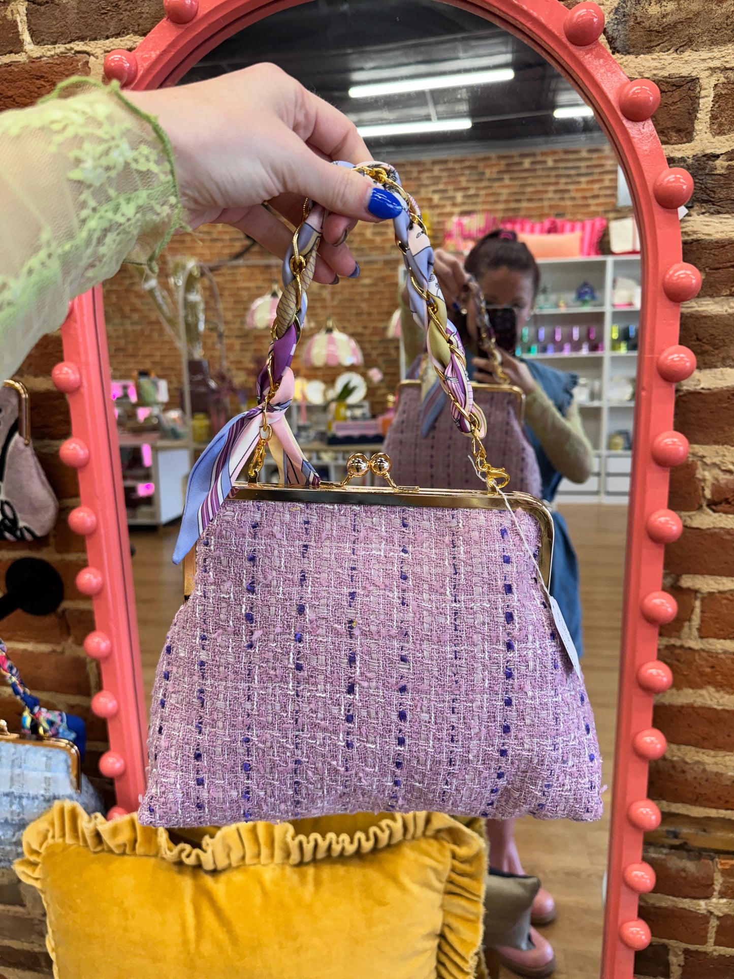 Glenda Gies Purple Tweed “Coco” Purse