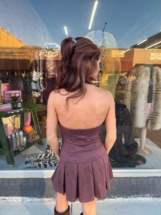Major Mini Suede Mini Dress Burgundy