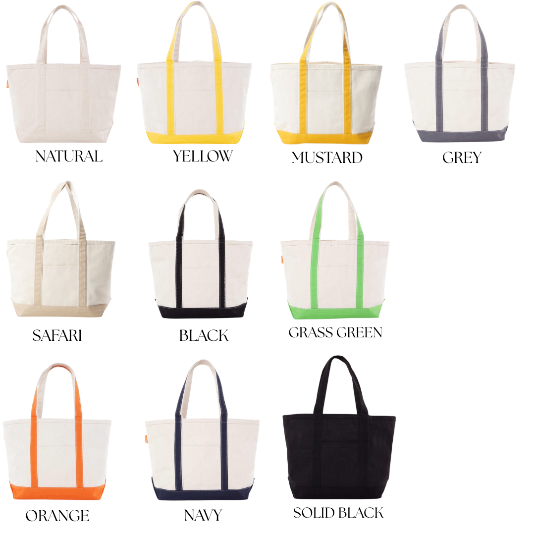 Large Canvas Tote- 22 Colors