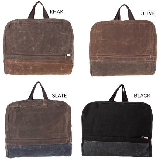 Waxed Canvas Garment Bag, Multiple Colors