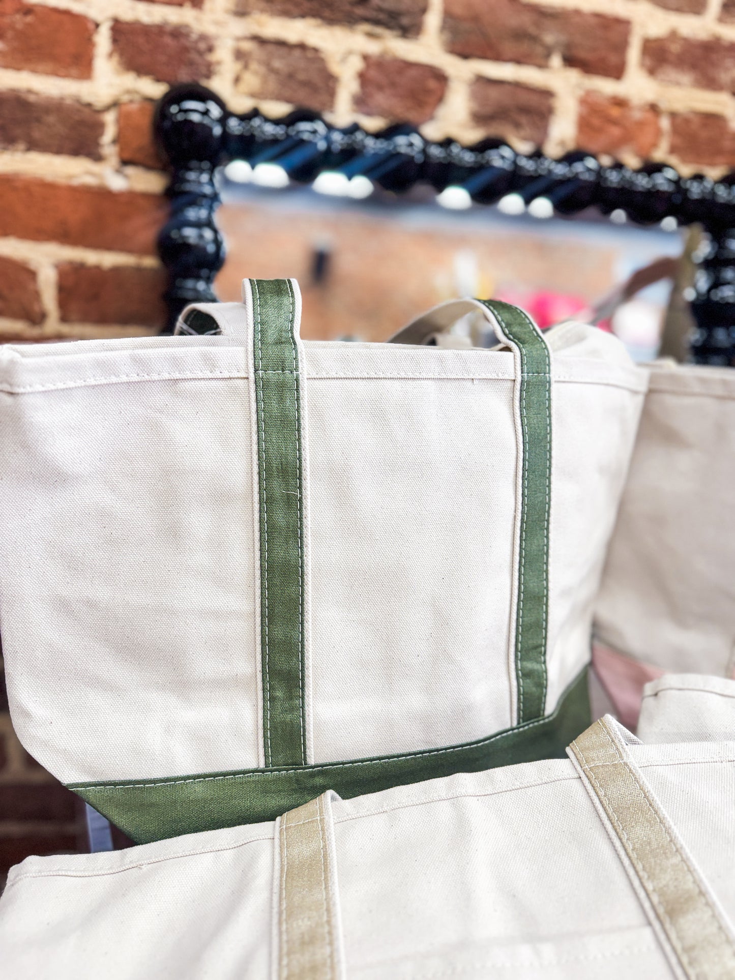 Metallic Medium Canvas Tote, 4 Color Options