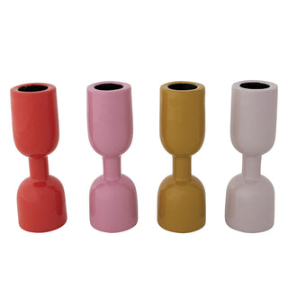 Assorted Enameled Aluminum Circle Taper Holders