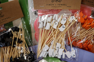 Halloween Food Picks, Sets of 50: Pumpkins, Bats or Ghosts