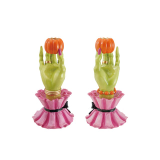 Pumpkin + Witch Hand Candle Holders, 2 Styles