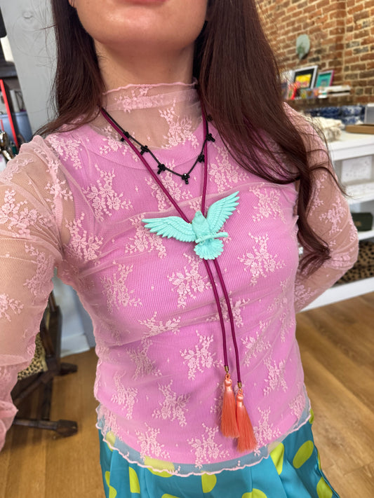 Eagle Bolo- Fuchsia with Turquoise and Orange
